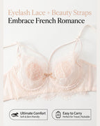 Willluxe® French Eyelash Lace Wireless Push-Up Bra