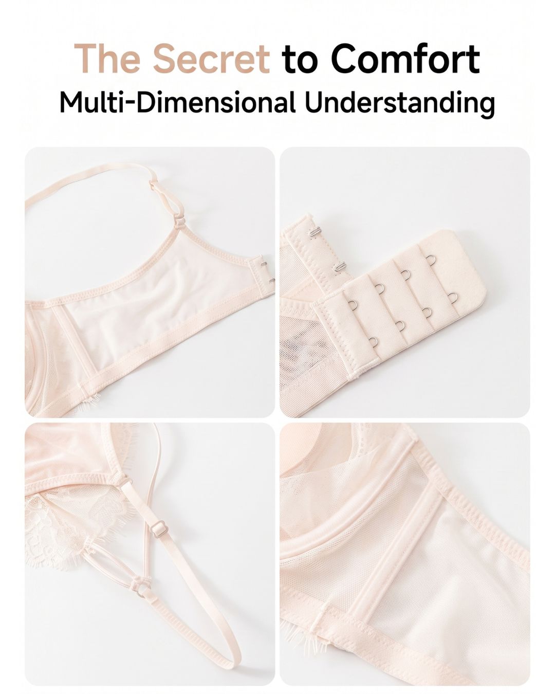 Willluxe® French Eyelash Lace Wireless Push-Up Bra