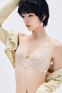 Willluxe® French Eyelash Lace Wireless Push-Up Bra