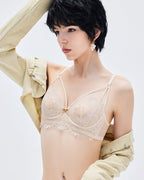 Willluxe® French Eyelash Lace Wireless Push-Up Bra