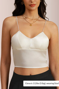 Willluxe® French Silk Satin Camisole - Wire-Free Triangle Bralette