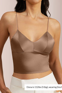 Willluxe® French Silk Satin Camisole - Wire-Free Triangle Bralette