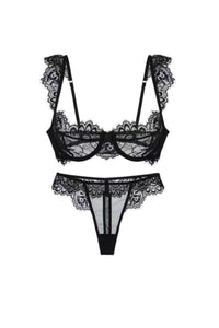 Willluxe® French Elegant Eyelash Lace Bra Set