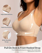 Willluxe® Seamless Posture Corrector Wireless Bra - Front Closure Lift & Support