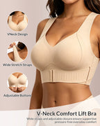 Willluxe® Seamless Posture Corrector Wireless Bra - Front Closure Lift & Support