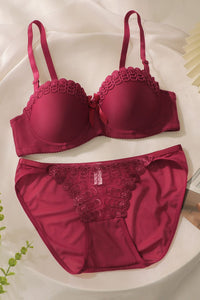 Willluxe® Embroidered Butterfly Underwire Lingerie Set