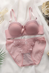 Willluxe® Embroidered Butterfly Underwire Lingerie Set