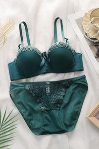 Willluxe® Embroidered Butterfly Underwire Lingerie Set