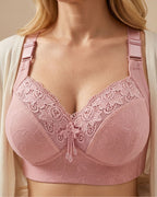 Willluxe® Plus Size Luxury Lace Wireless Support Bra