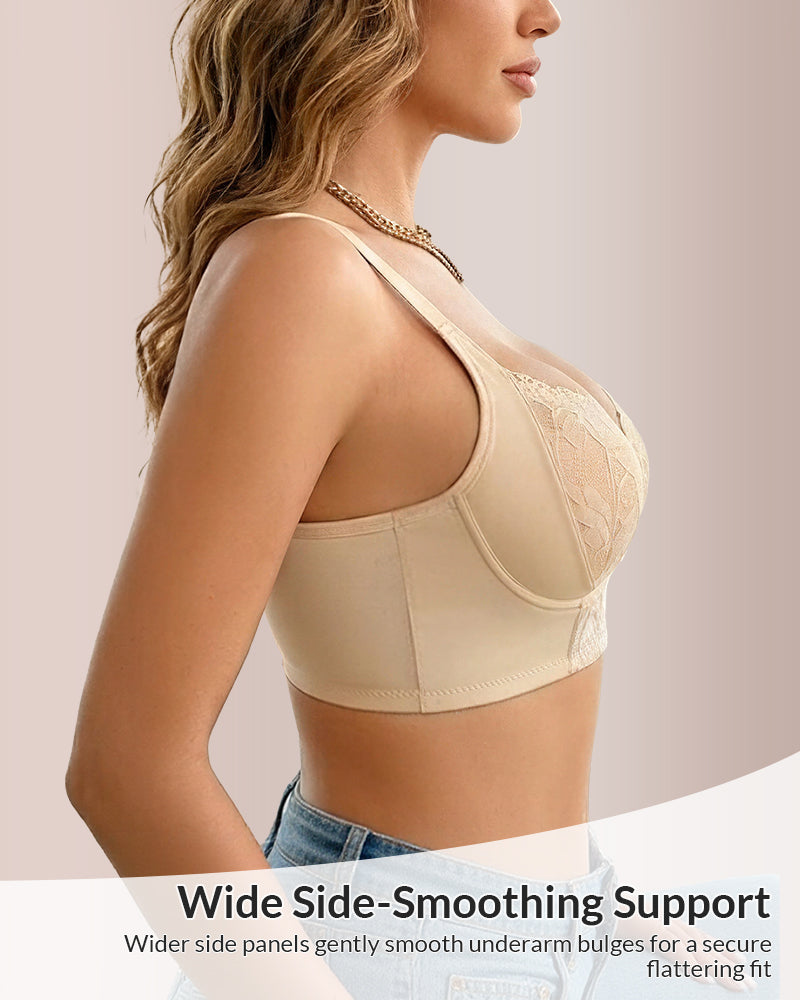 Willluxe® Lace Embroidered Underwire Push-Up Bra