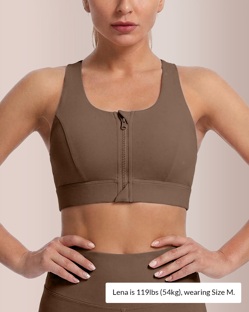 Willluxe® Front-Zip High-Impact Sports Bra Plus Size