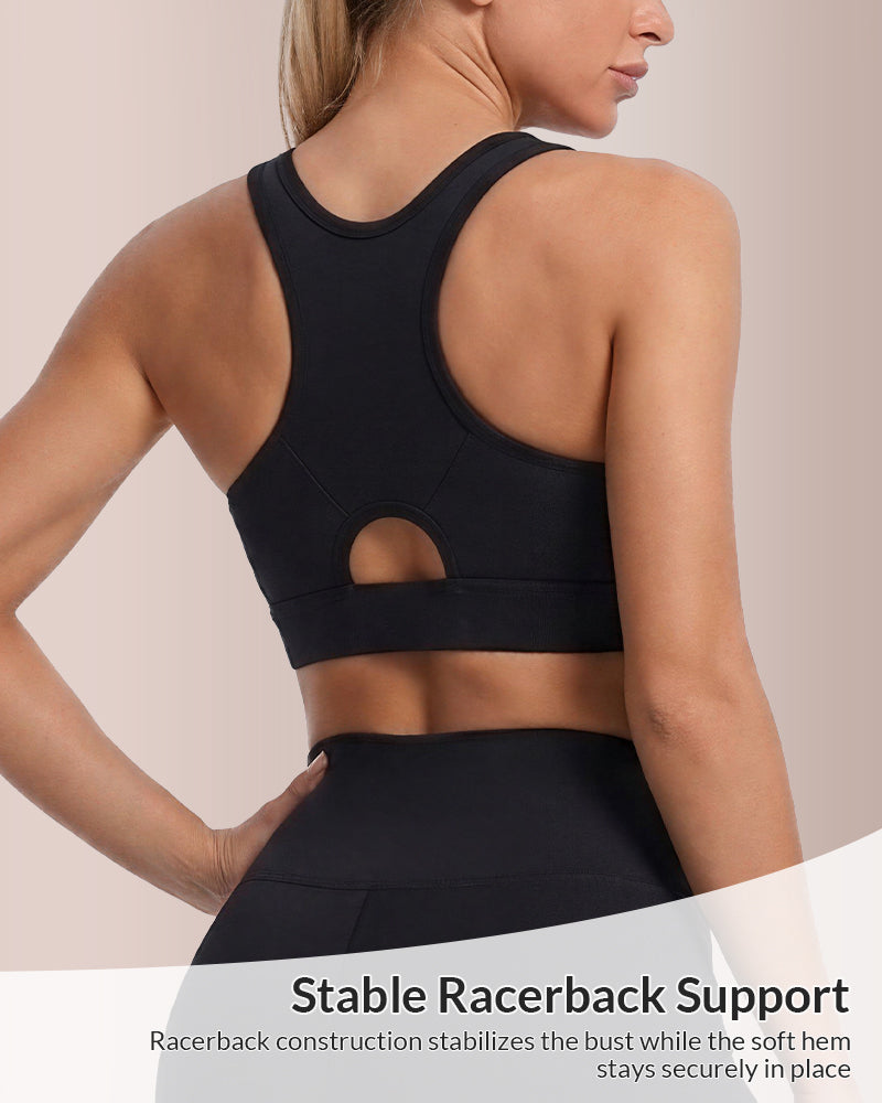 Willluxe® Front-Zip High-Impact Sports Bra Plus Size