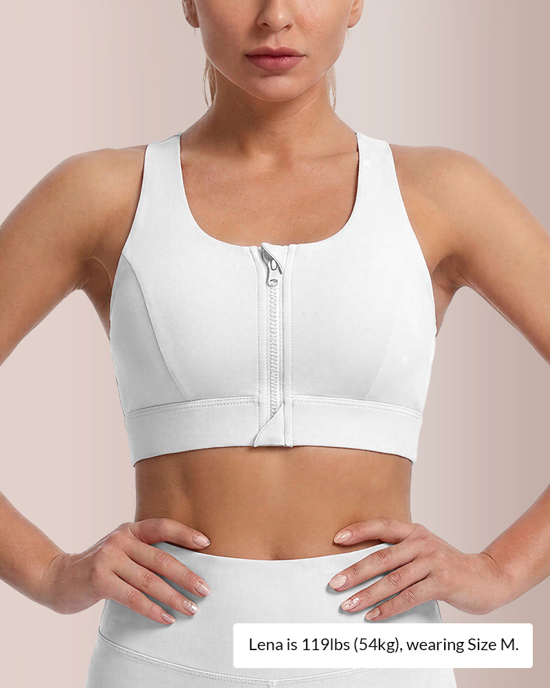 Willluxe® Front-Zip High-Impact Sports Bra Plus Size