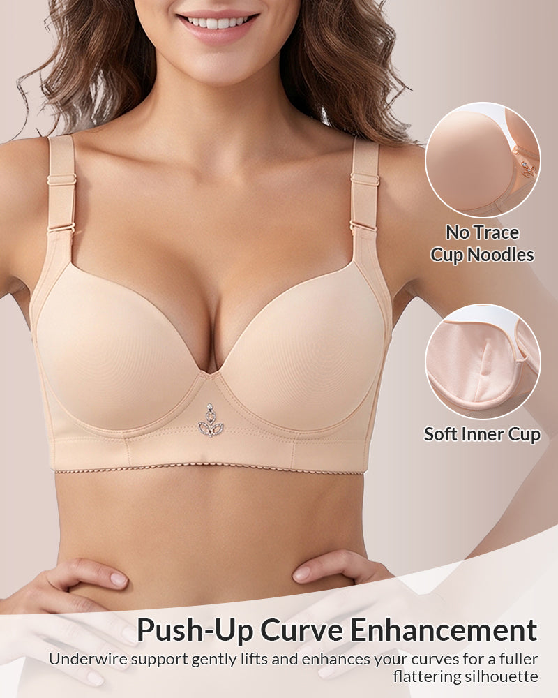Willluxe® Breathable Underwire Plus Size Push-Up Bra