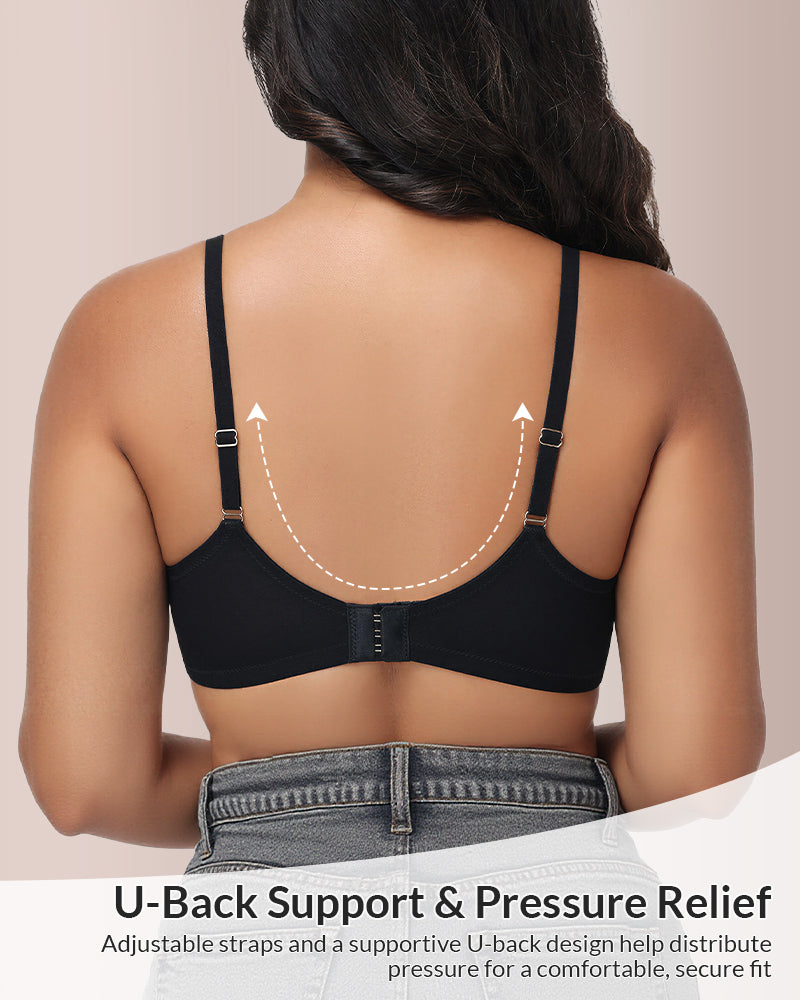 Willluxe® Underwire Support Mseh Sheer Unlined Plunge Bra