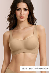 Willluxe® Seamless Comfortable Square Neck Strapless Jelly Soft Support Foundation Bra