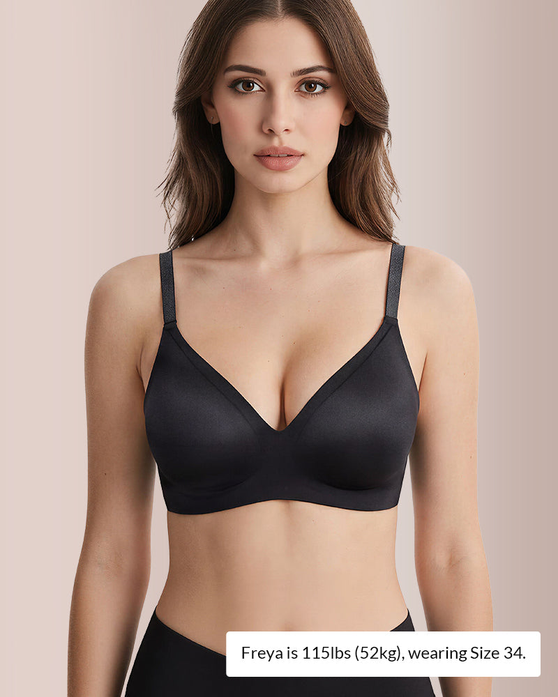 Willluxe® Seamless Wireless Push-Up Shimmer Straps Bra