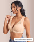 Willluxe® Plus Size Front Closure Lace Push-Up Bra