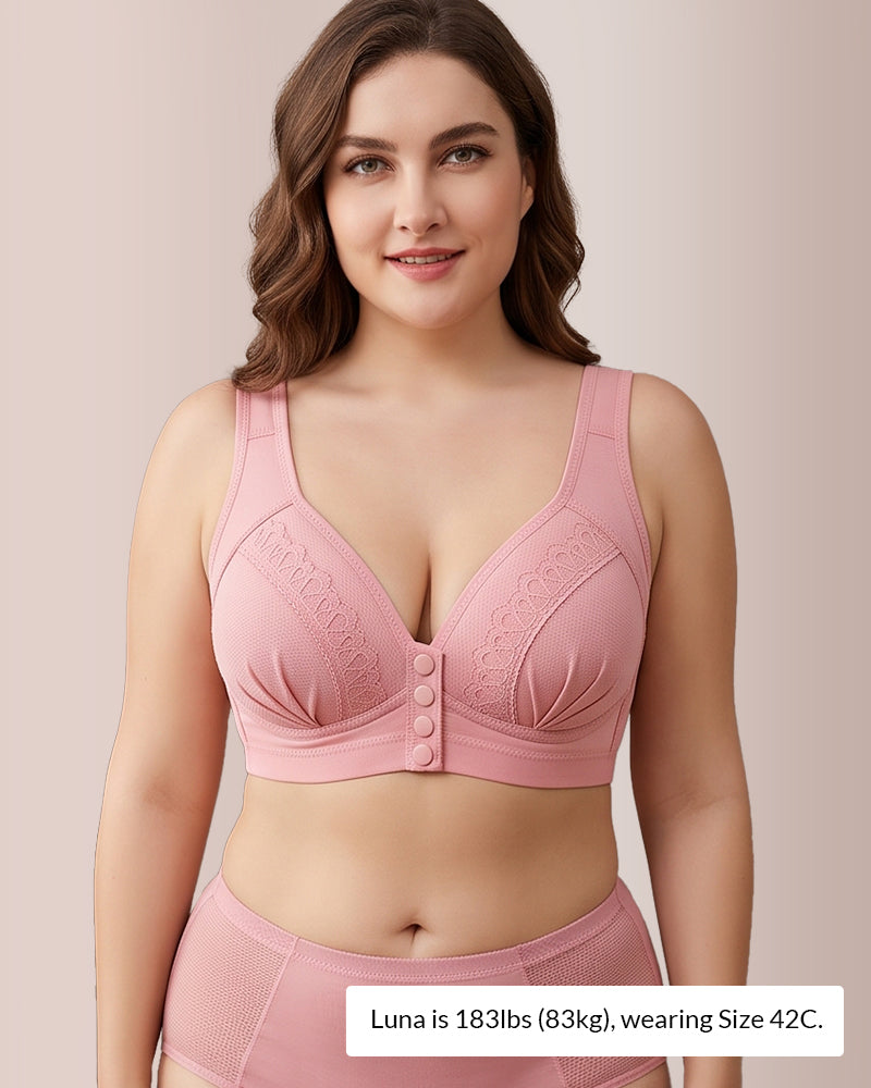 Willluxe® Easy Wear Front-Closure Wire-Free Full Coverage Bra