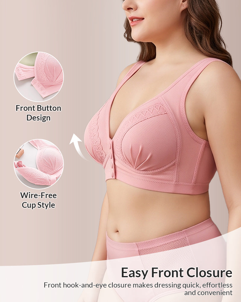Willluxe® Easy Wear Front-Closure Wire-Free Full Coverage Bra