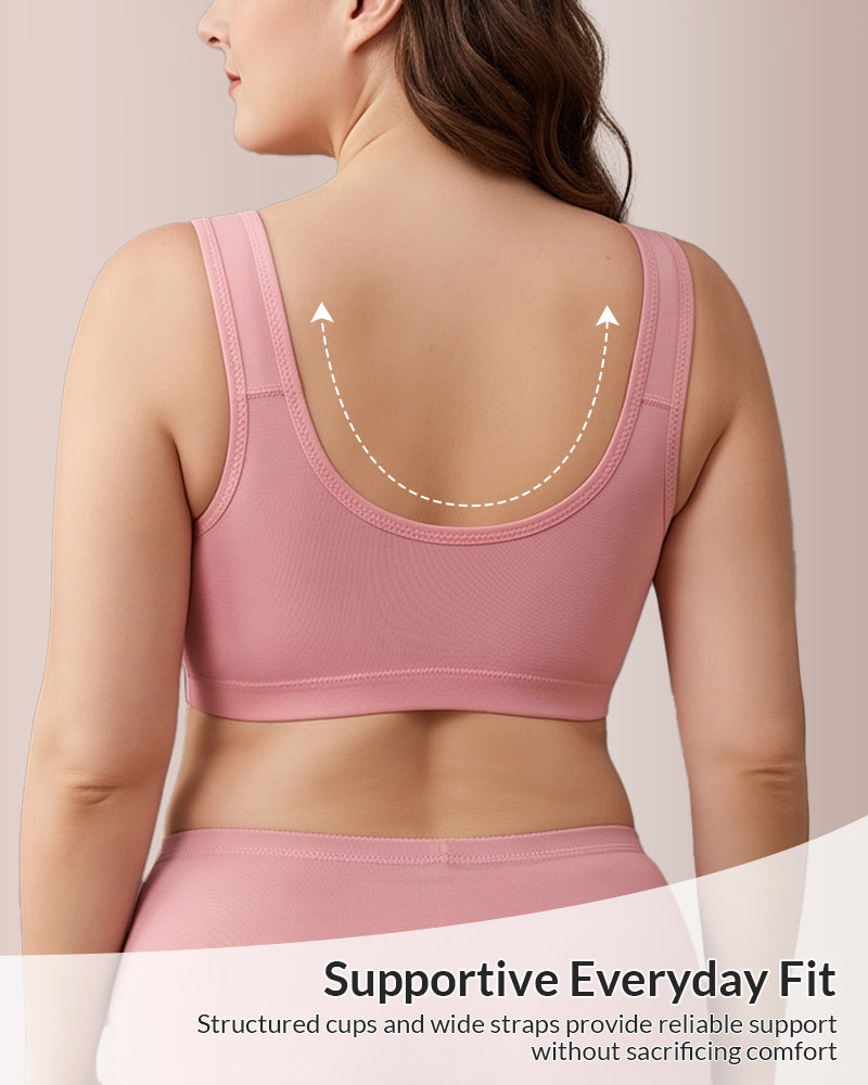 Willluxe® Easy Wear Front-Closure Wire-Free Full Coverage Bra