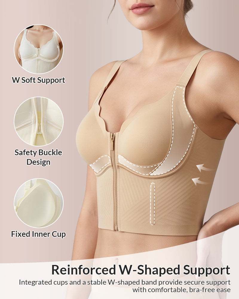 Willluxe® Seamless Front-Zip Lifting Bra Vest