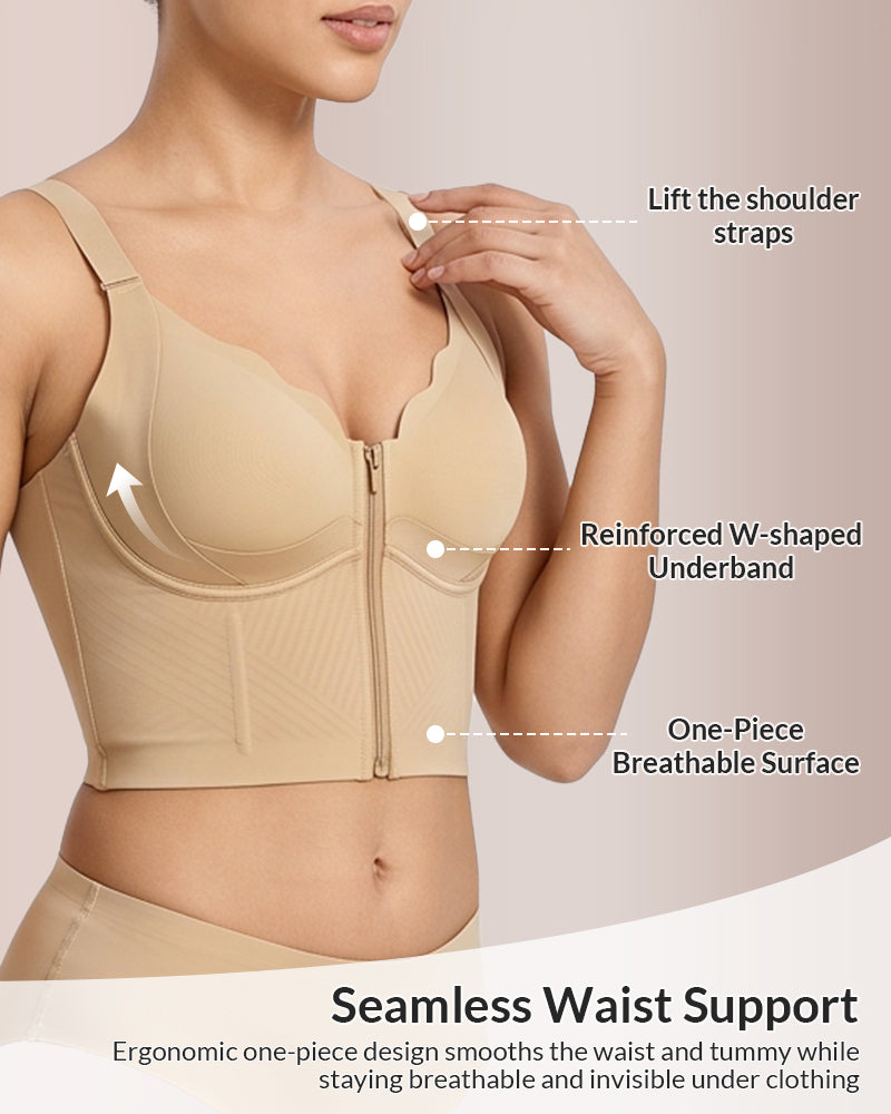 Willluxe® Seamless Front-Zip Lifting Bra Vest