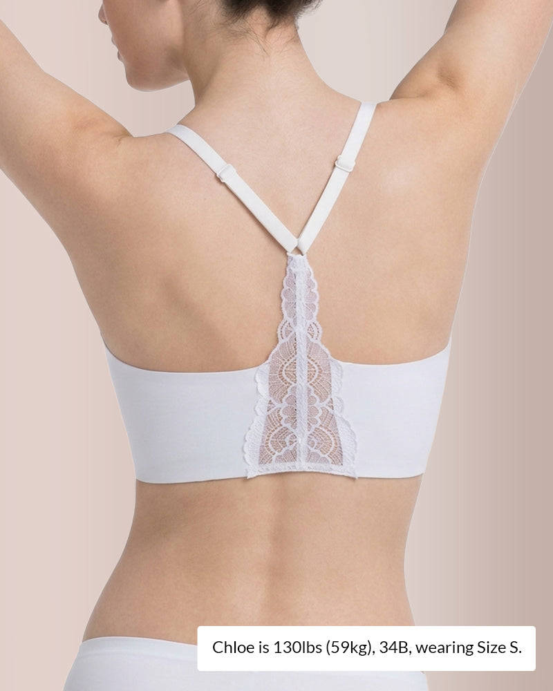 Willluxe® Wirefree Lace Racerback Push-Up Bra