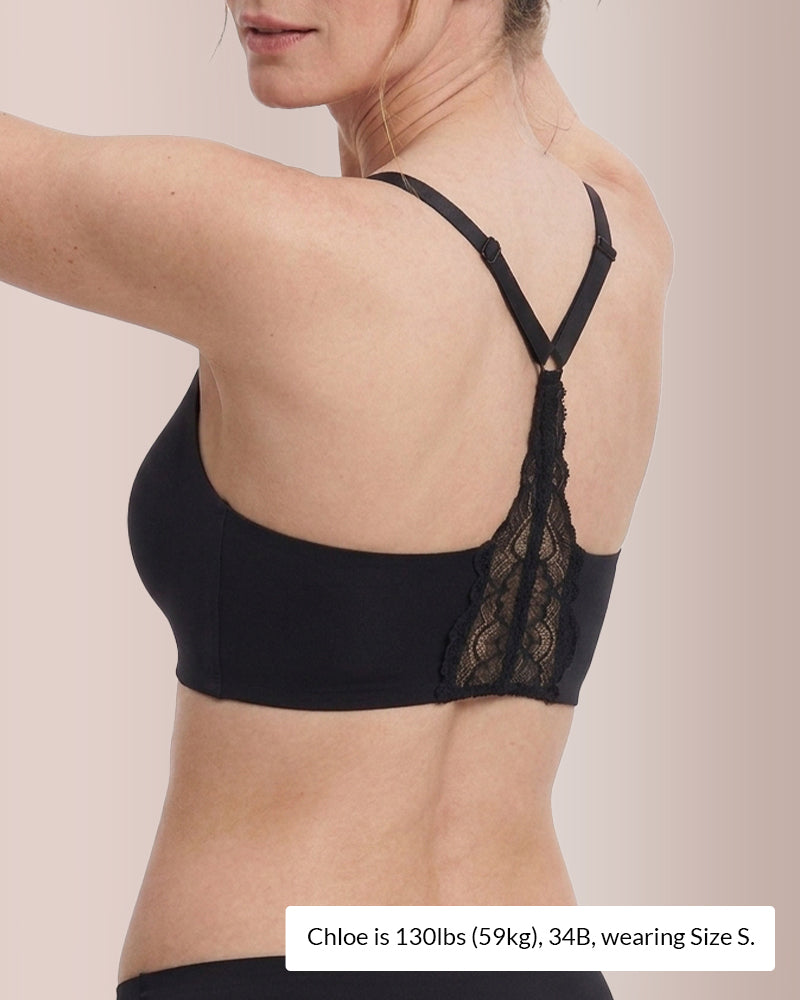 Willluxe® Wirefree Lace Racerback Push-Up Bra