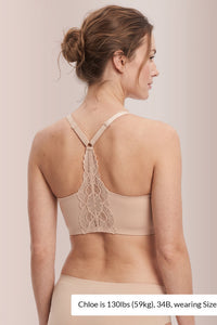 Willluxe® Wirefree Lace Racerback Push-Up Bra