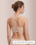 Willluxe® Wirefree Lace Racerback Push-Up Bra