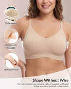 Willluxe® Wirefree Lace Racerback Push-Up Bra