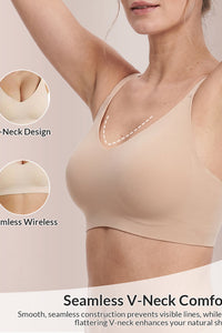 Willluxe® Wirefree Lace Racerback Push-Up Bra