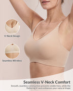 Willluxe® Wirefree Lace Racerback Push-Up Bra