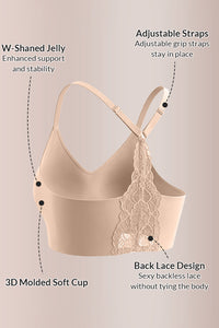 Willluxe® Wirefree Lace Racerback Push-Up Bra