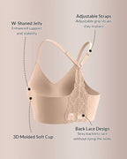 Willluxe® Wirefree Lace Racerback Push-Up Bra