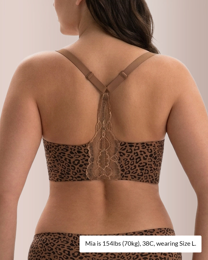 Willluxe® Wirefree Lace Racerback Push-Up Bra