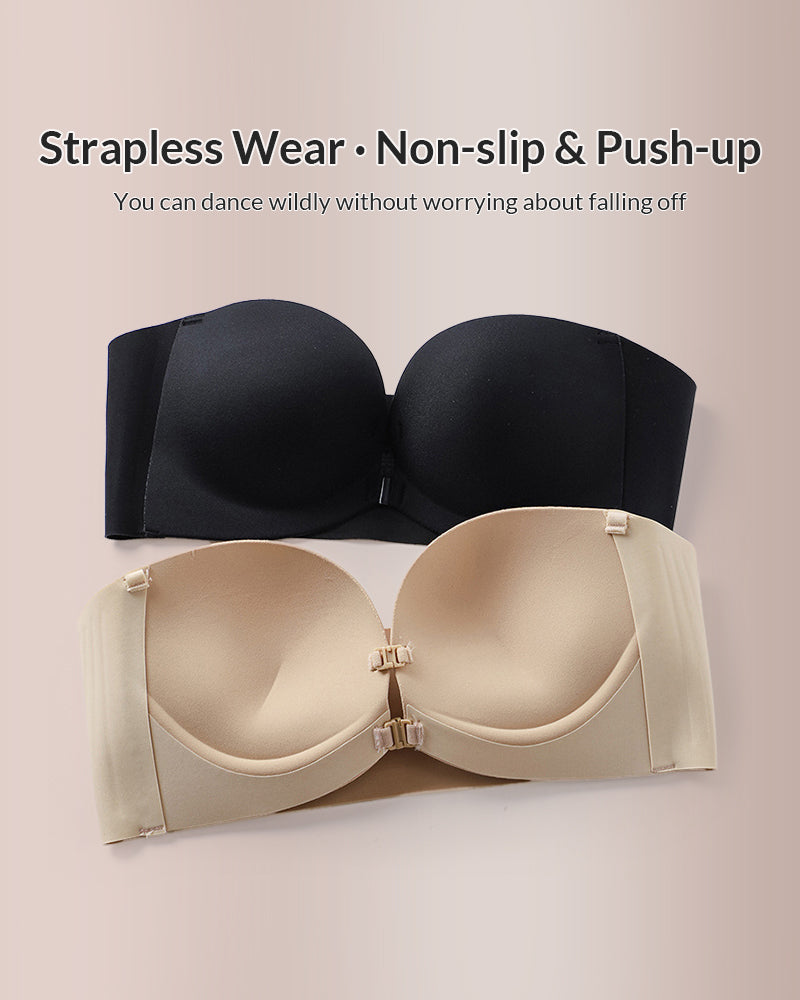 Willluxe® Multi-Way Front Closure Strapless Push-Up Bra