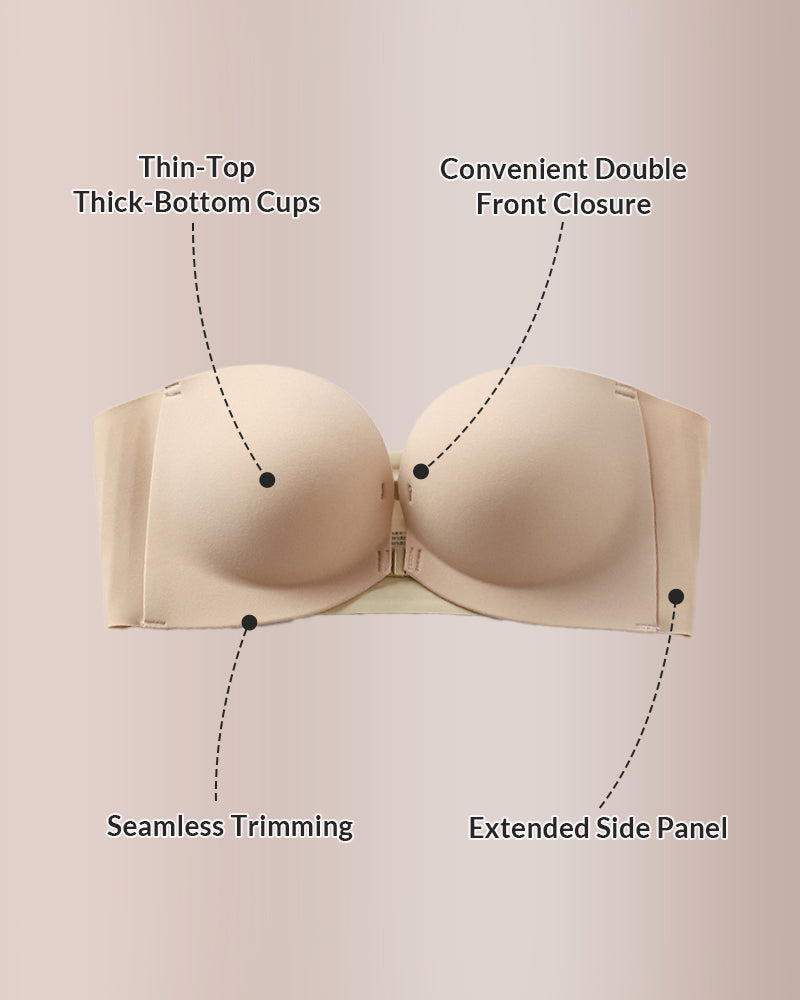 Willluxe® Multi-Way Front Closure Strapless Push-Up Bra