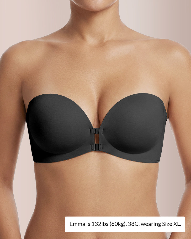 Willluxe® Multi-Way Front Closure Strapless Push-Up Bra