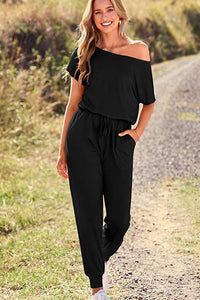 Willluxe® Effortless Off-Shoulder Short Sleeve Jumpsuit