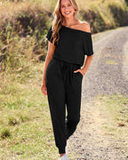 Willluxe® Effortless Off-Shoulder Short Sleeve Jumpsuit