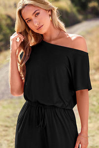 Willluxe® Effortless Off-Shoulder Short Sleeve Jumpsuit