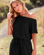 Willluxe® Effortless Off-Shoulder Short Sleeve Jumpsuit