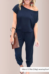 Willluxe® Effortless Off-Shoulder Short Sleeve Jumpsuit