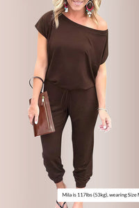 Willluxe® Effortless Off-Shoulder Short Sleeve Jumpsuit