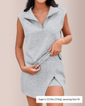 Willluxe® Sporty Chic Half-Zip Sleeveless Polo Skort Set