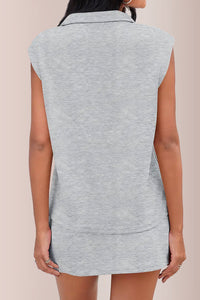 Willluxe® Sporty Chic Half-Zip Sleeveless Polo Skort Set