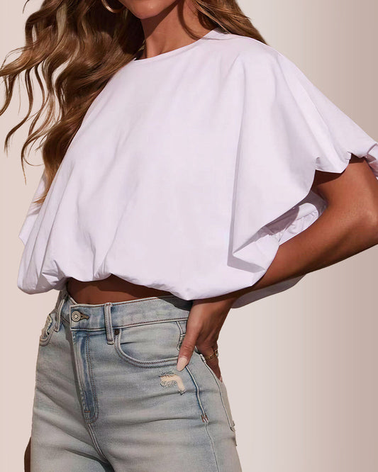 WILLLUXE® Essential Boxy Cropped Crewneck T-Shirt