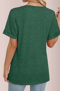Willluxe® The Essential V-Neck Relaxed Fit Short Sleeve Top